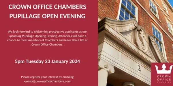 Thumbnail for Crown Office Chambers Pupillage Open Evening